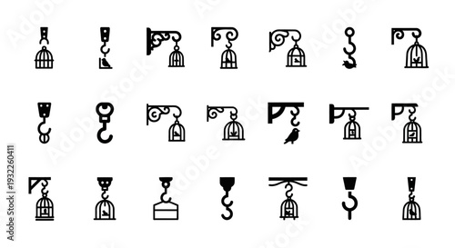 Collection of diverse award trophy icons displayed in a grid pattern on a clean white background viewed from a straightforward perspective