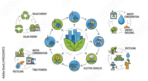 Set of 16 eco-friendly icons vector