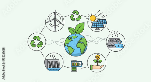 Set of 8 eco friendly icons vector