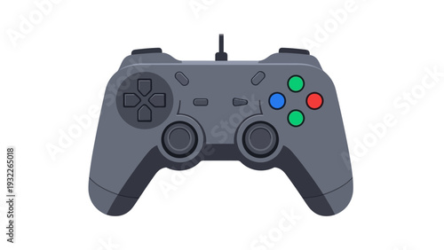 Gray Wireless Game Controller Isolated.