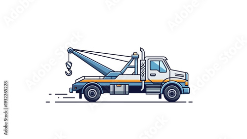 Tow Truck Illustration Side View.