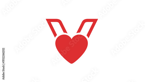 Red heart shaped playing card.