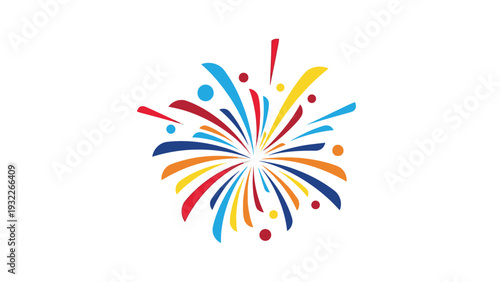 Colorful Firework Explosion Design Element.