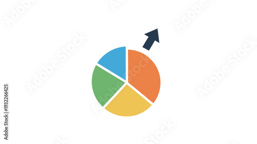 Colorful Pie Chart with Arrow.
