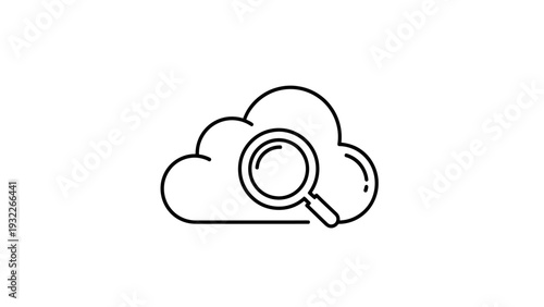 Cloud Computing Search Icon Simple.