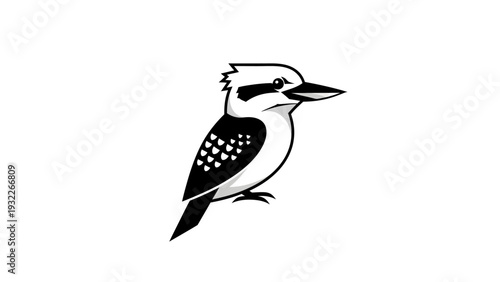 Woodpecker Bird Profile Illustration.