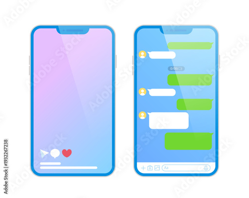 スマホのSNS画面・トーク画面(Smartphone SNS screen/chat screen)
