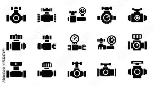 Collection of camera icons showcasing various photography styles and techniques in a grid layout from a straightforward viewpoint