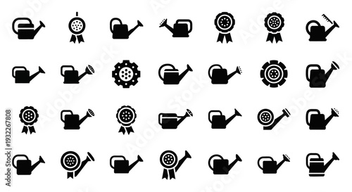 Collection of various award and kettle icons displayed in a grid arrangement