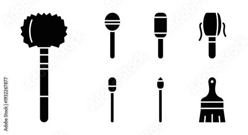 Various microphone silhouettes displayed against a clean background from a straightforward viewpoint