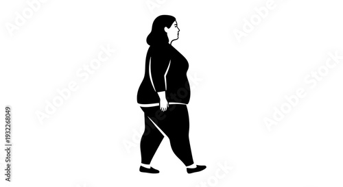 Woman Walking Alone Silhouette Illustration. Vector Illustrations. EPS Editable