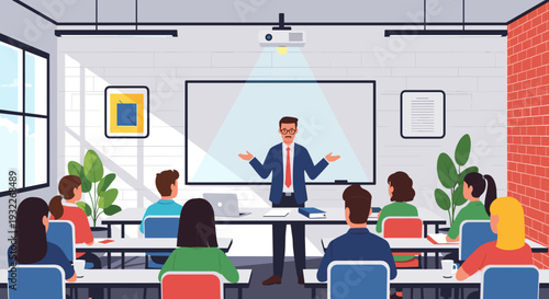 Businessman presenting to a group of people 2.