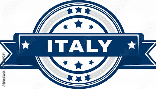 Wallpaper Mural bold blue stamp or seal featuring the word italy inside a circular border Torontodigital.ca