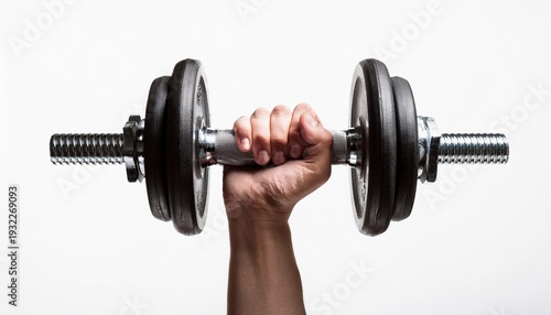 Wallpaper Mural hand with a dumbbell on a white background Torontodigital.ca