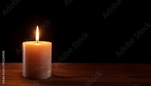 Wallpaper Mural single burning candle on dark background all soulsr day copy space Torontodigital.ca