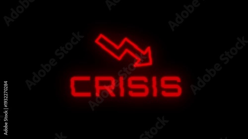 Crisis Red Alert Animation with Downward Arrow Symbol
Breaking News Emergency Screen for War and Economic Collapse Reports