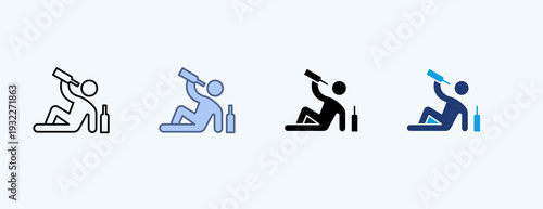 Alcoholism Multiple Icon Illustration Vector