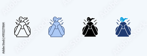 Schizophrenia Multiple Icon Illustration Vector