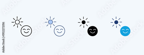 Happy Multiple Icon Illustration Vector