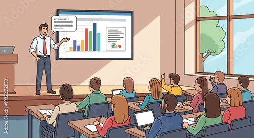 Teacher Presenting Data to Students in Classroom 3.