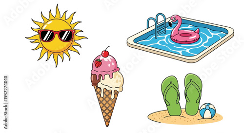 Summer fun with cool treats and beach vibes