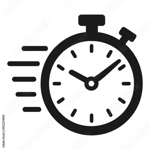 A modern circular wall clock vector illustration featuring a minimalist dial design with hour and minute hands to represent a professional business time management icon or office stopwatch symbol