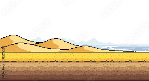 Pixel Art Sand Desert Platformer Game Background