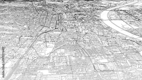 3D looped animation of city - Zagreb Croatia