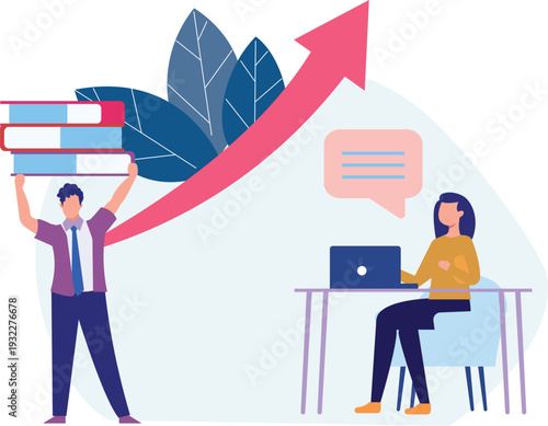 The girl is working about education on laptop