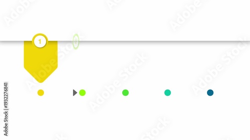 animated video of business infographics multicolor shape 5 and 7 steps , with multicolor  label for workflow, presentation, 4k animation