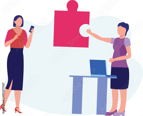 The girls is talking about puzzle