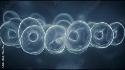 Wallpaper Mural Microscopic blue cell division mitosis multiplying for biology medical science and life research Torontodigital.ca