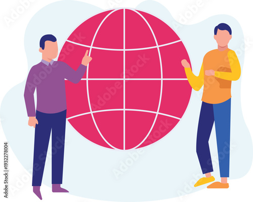 Boys are discuss global world.