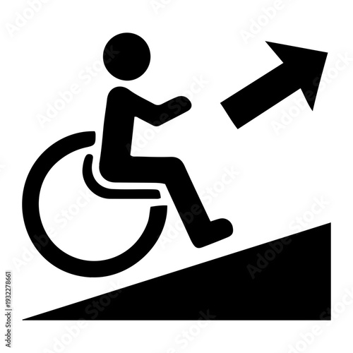 Wheelchair Ramp Accessibility Solid Icon