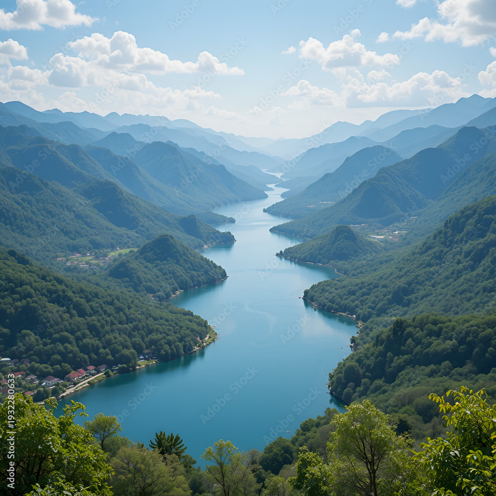 Obraz premium The Neretva Valley is the river delta of the Neretva, a river that flows through Bosnia and Herzegovina and Croatia and empties into the Adriatic Sea