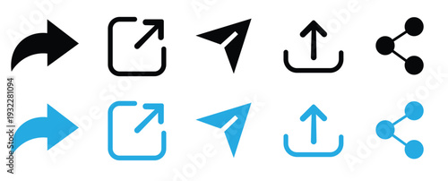 Modern navigation icons for web and mobile applications