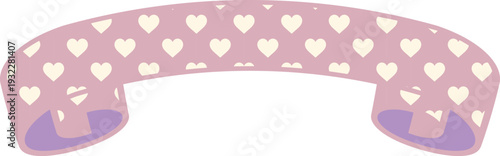 Ribbon Frame -5- Heart - pink.