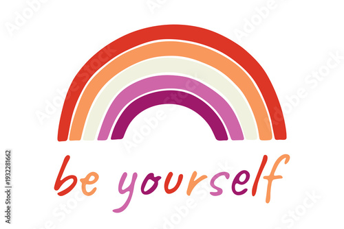 Colorful rainbow shape Lesbian pride flag Happy pride day LGBTQIA community Pride Month Vector hand drawn doodle for posters, stickers, logo, cards