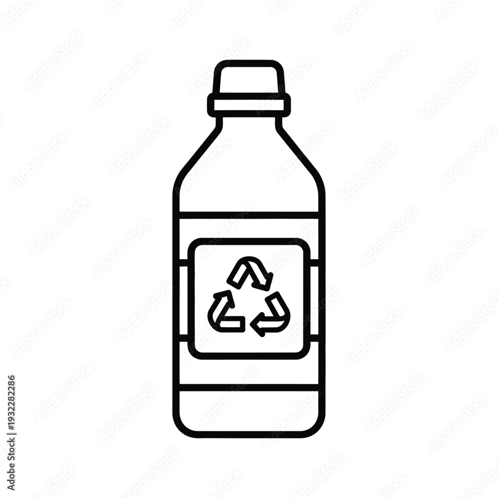 Fototapeta premium Recycle Bottle Icon Environmental Graphic