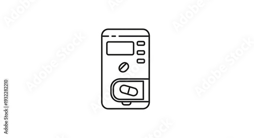 Medical Pill Dispenser Icon - Health Technology and Pharmacy