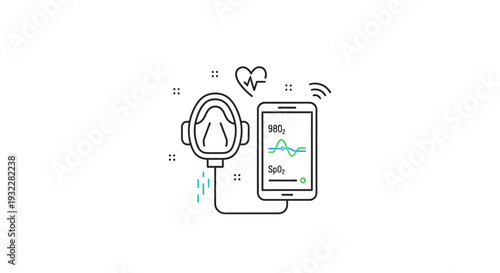 Pulse Oximeter and Smartphone ECG App Icon - Medical Health Technology