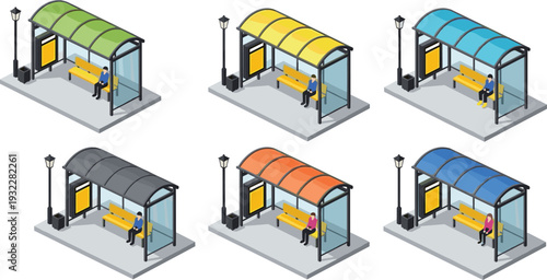 Vector illustration set of modern kitchen appliances including blender, toaster, electric kettle, microwave oven, stand mixer, pressure cooker, stove, and espresso coffee maker machine.