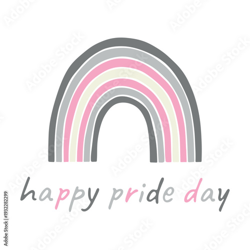 Colorful rainbow shape Demigirl pride flag Happy pride day LGBTQIA community Pride Month Vector hand drawn doodle for posters, stickers, logo, cards