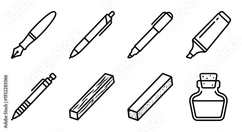 Back to school supplies stationery for student or teacher study equipment write ink drawing tools