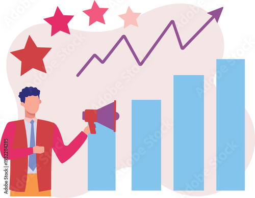 A boy is  working at graph rating.