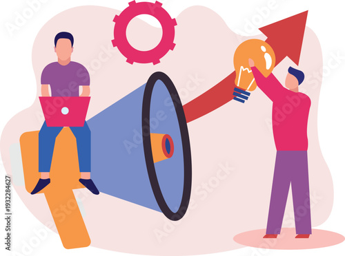 A boy is holding an idea bulb