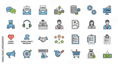 Human Resource Management and Recruitment Icons with Resume, Interview, Employee, Hiring and Team Selection Symbols for Corporate HR Presentation
