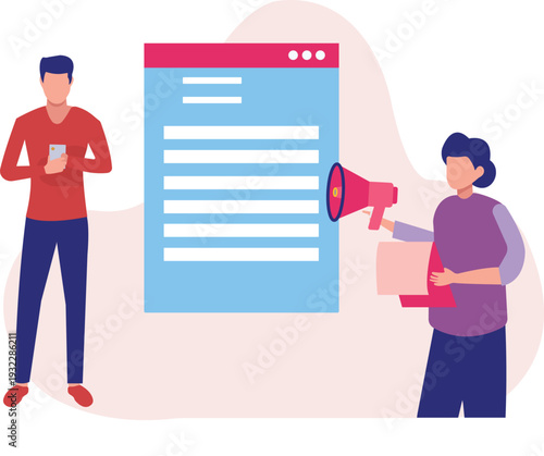 A boy is creating web page on mobile.