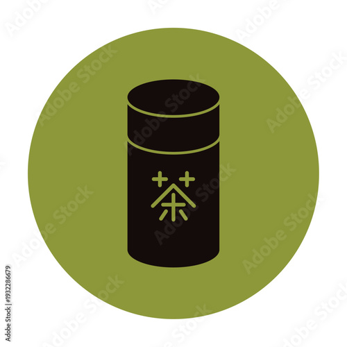 茶道具　シンプルな茶筒　茶缶のアイコン