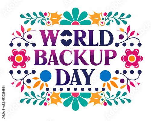 World Backup Day Cyber Security Vector, Cloud Storage and Data Protection Design